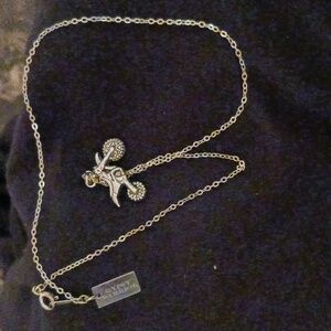 Gypsy Warrior MotorCycle Motorbike 18KGP Necklace NWT